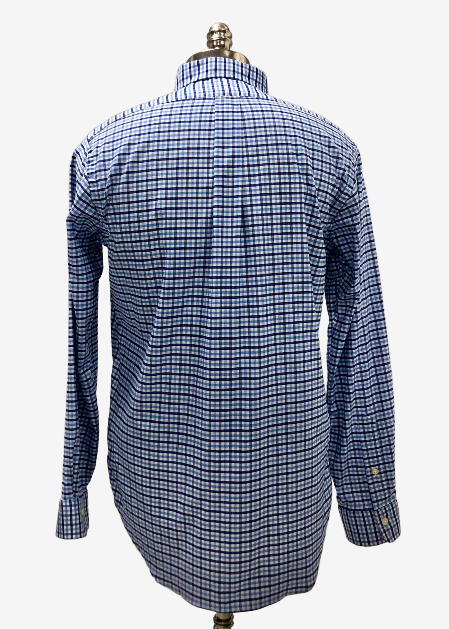 Camisa Polo Ralph Lauren 🏇🏼 Performance color blanco de cuadros azul y celeste Talla M Entalle Clásico