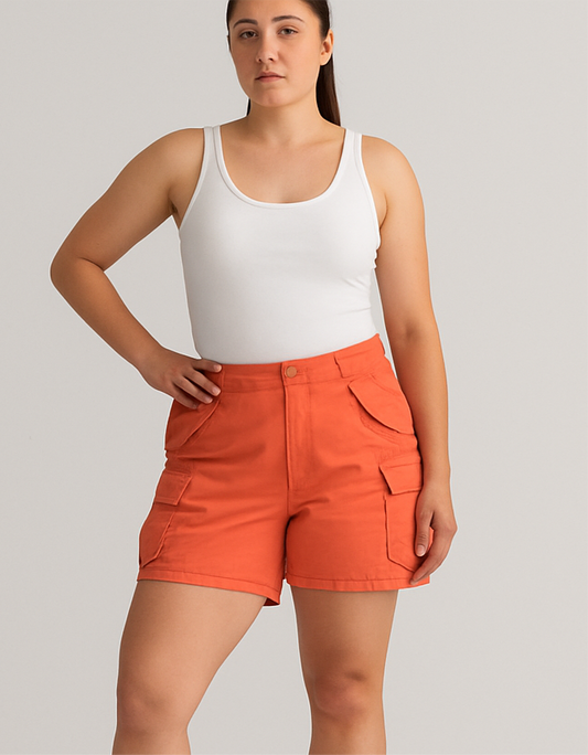 Short de mujer Polo Ralph Lauren 🏇🏼 Estilo cargo en color naranja intenso Talla L