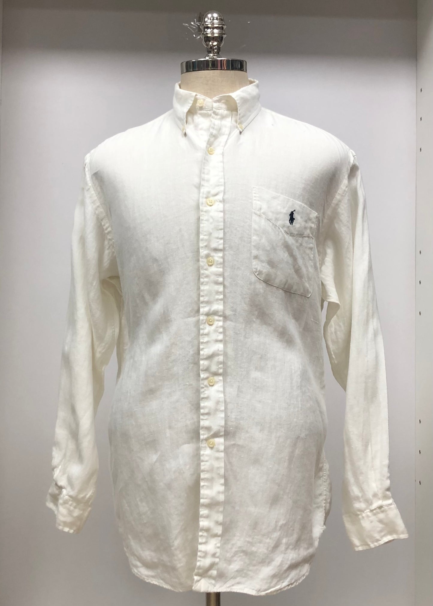 Camisa Polo Ralph Lauren 🏇🏼 de Lino en color blanco Talla L Entalle Regular (ver descripción)