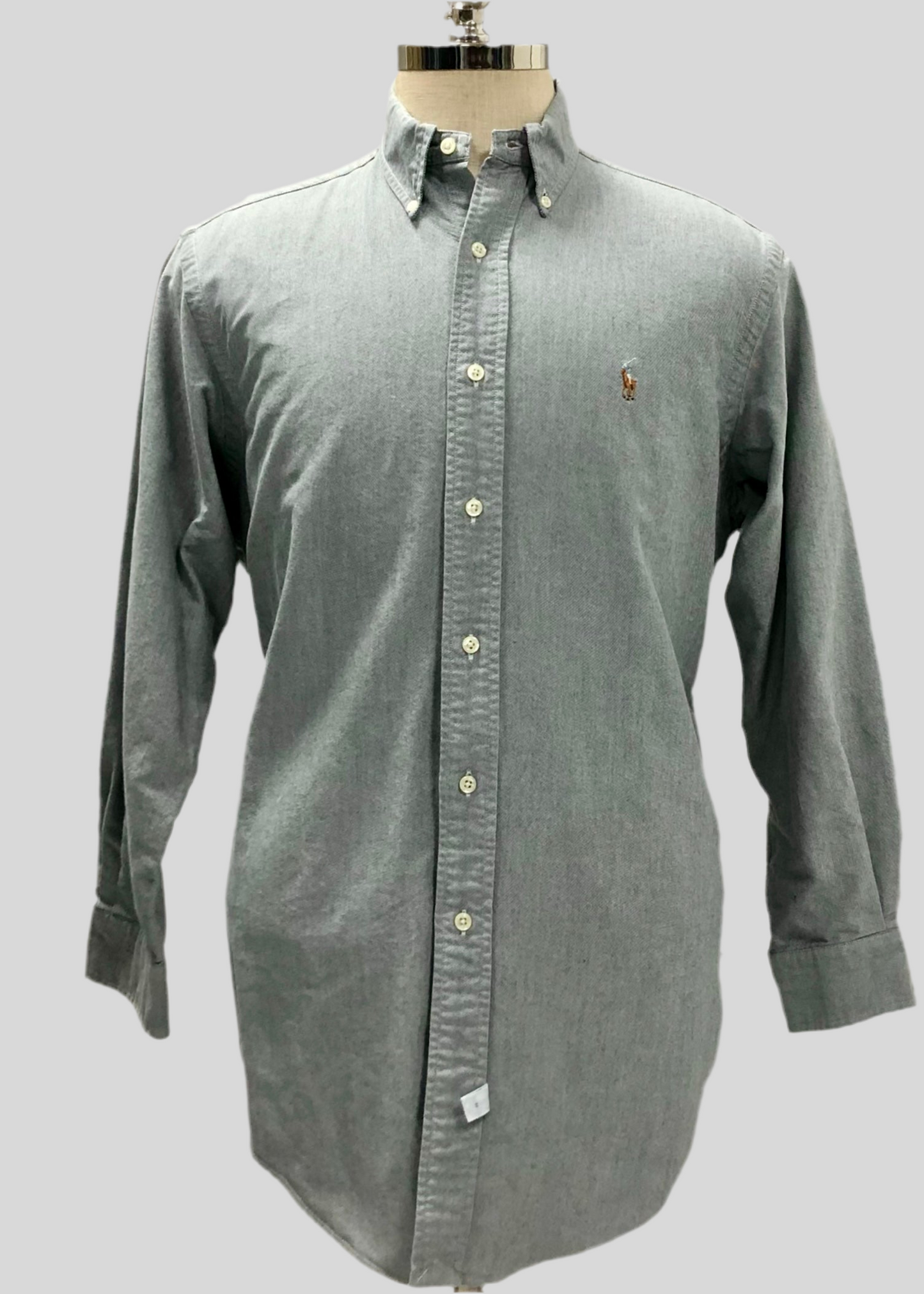 Camisa de botones Polo Ralph Lauren 🏇🏼 Oxford en color gris Talla M Entalle regular (ver descripción)