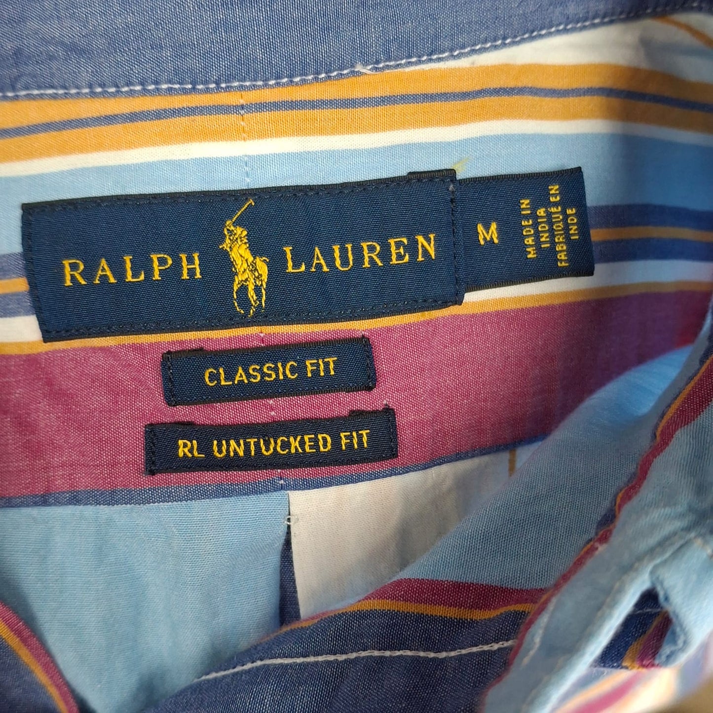 Camisa Polo Ralph Lauren 🏇🏼 de rayas multicolor Talla M Entalle Clásico