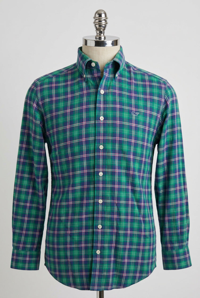 Camisa de botones Vineyard Vines 🐳 de cuadros en color azul, verde, rojo y blanco Talla S Entalle Slim Fit