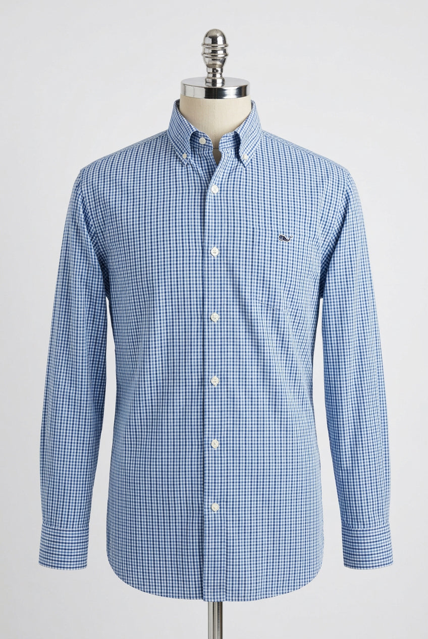 Camisa de botones Vineyard Vines 🐳 color blanco de cuadros en color rojo, turquesa y azul Talla L Entalle Regular