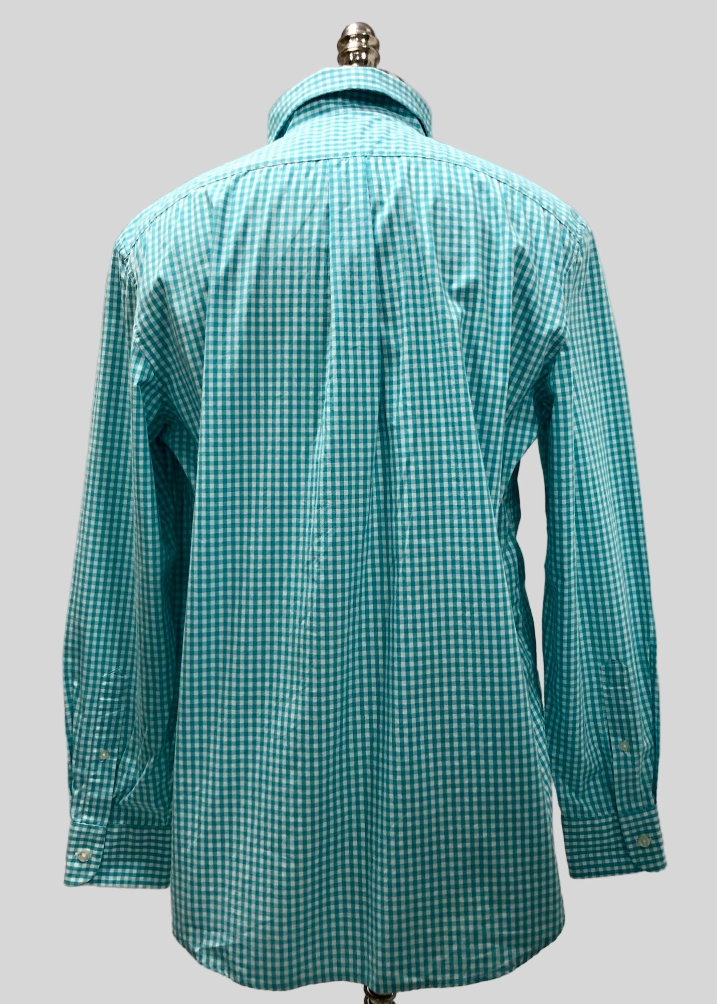 Camisa de botones Vineyard Vines 🐳 de cuadros gingham en color turquesa claro y blanco Talla L Entalle Regular