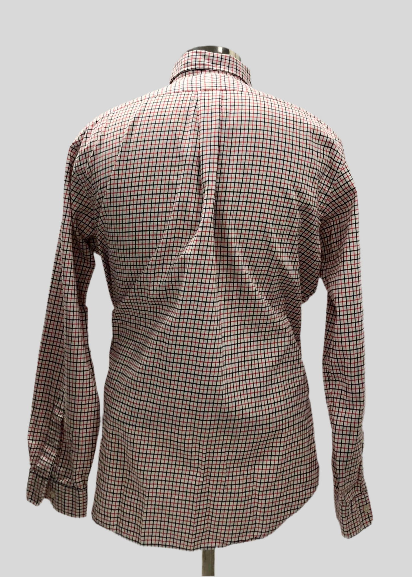 Camisa Polo Ralph Lauren 🏇🏼 Color blanco de cuadros en color rojo y azul Talla L Entalle Clásico