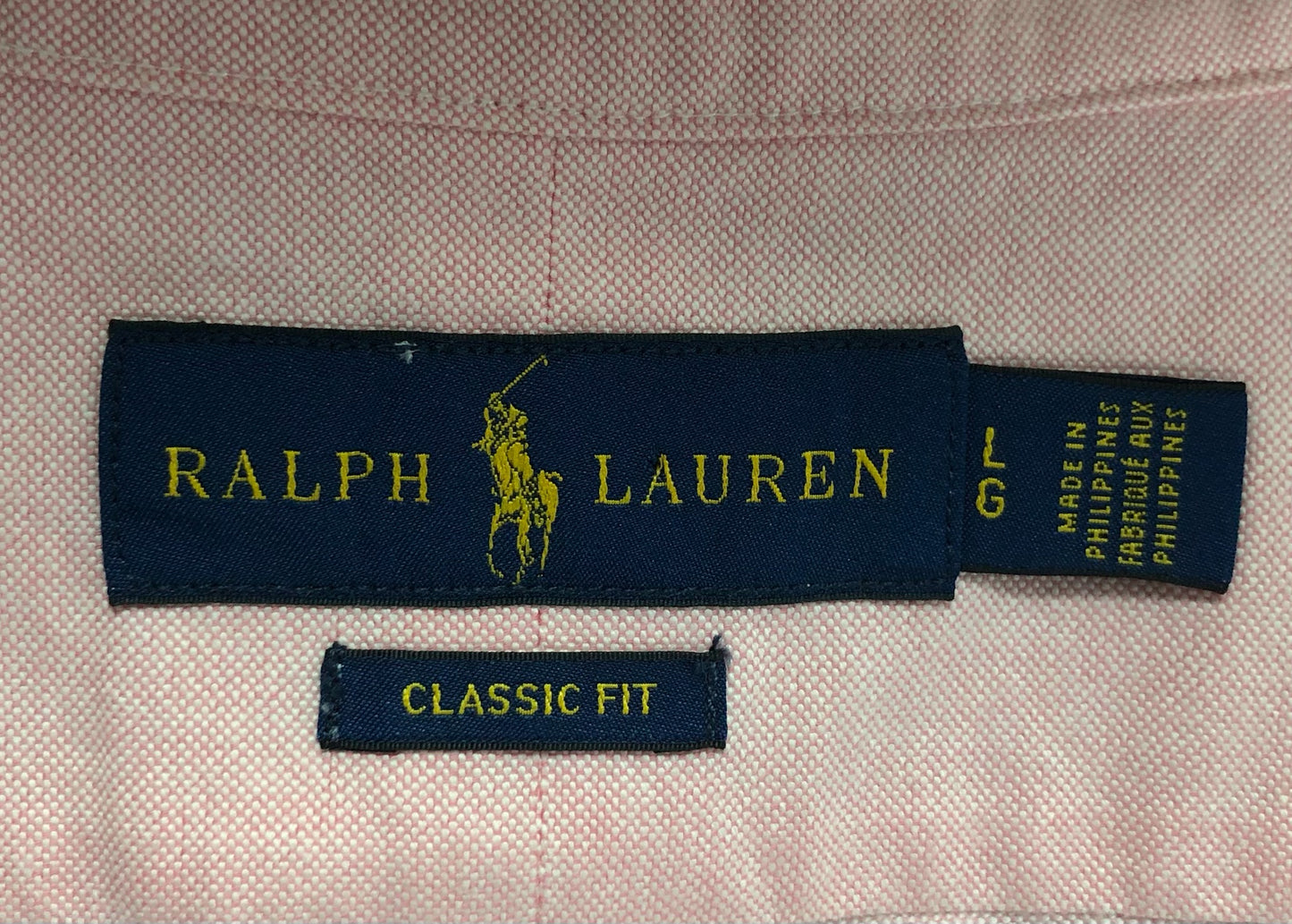 Camisa de botones Polo Ralph Lauren 🏇🏼 Oxford en color rosado claro Talla L Entalle Clásico