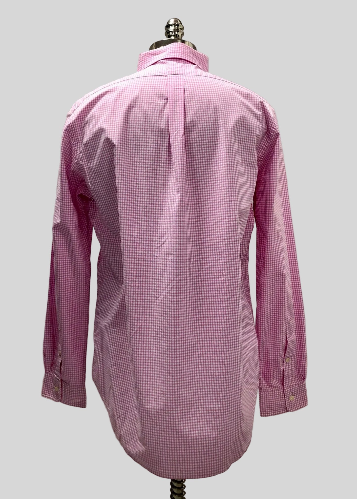 Camisa Polo Ralph Lauren 🏇🏼 de cuadros gingham rosado y blanco Talla L Entalle Regular