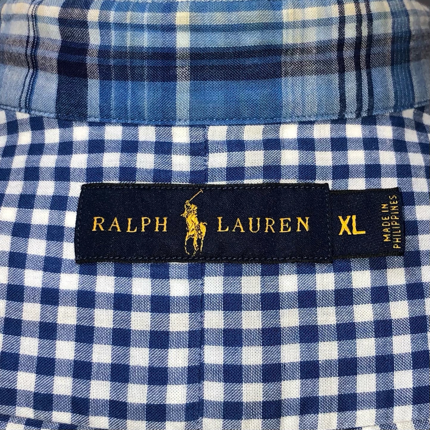 Camisa Polo Ralph Lauren 🏇🏼 con patron de cuadros tartán azul, celeste y blanco Talla XL Entalle Regular