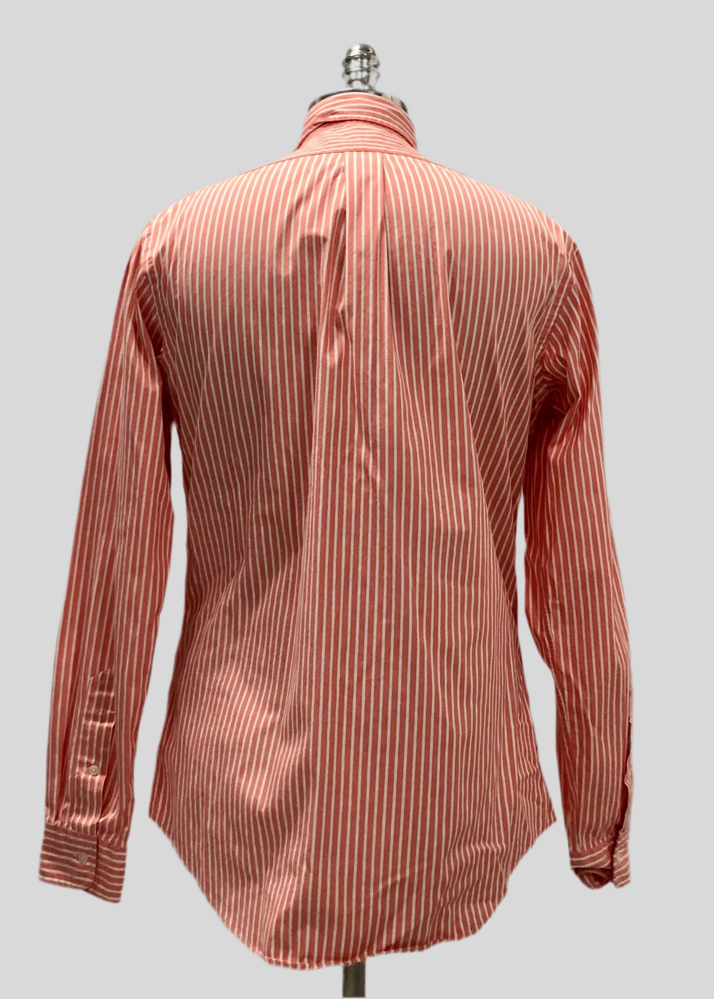 Camisa Polo Ralph Lauren 🏇🏼 con patron de rayas en color naranja y blanco Talla M Entalle Custom Fit