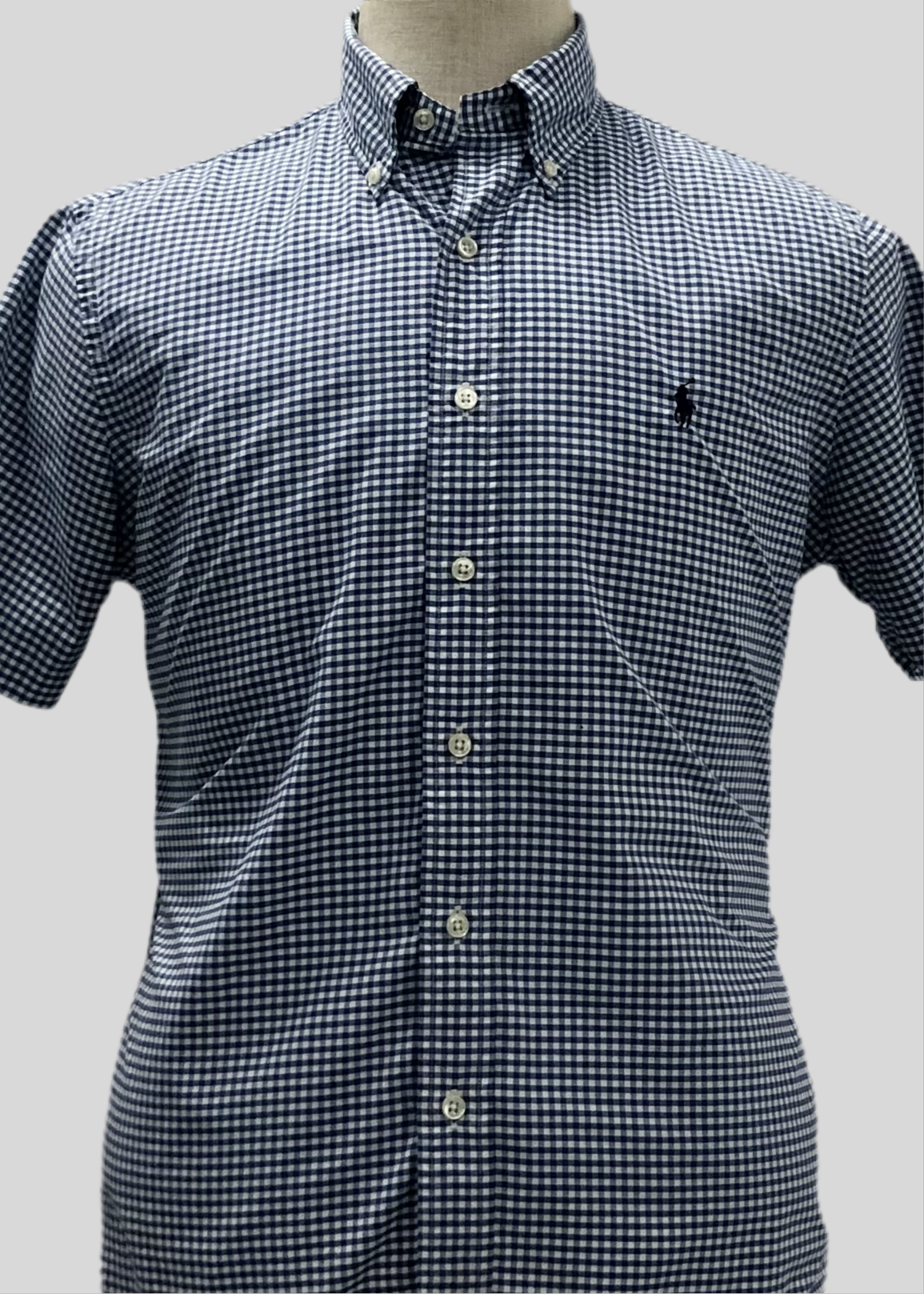 Camisa Polo Ralph Lauren 🏇🏼 de cuadros gingham celeste y blanco Talla M Entalle Regular