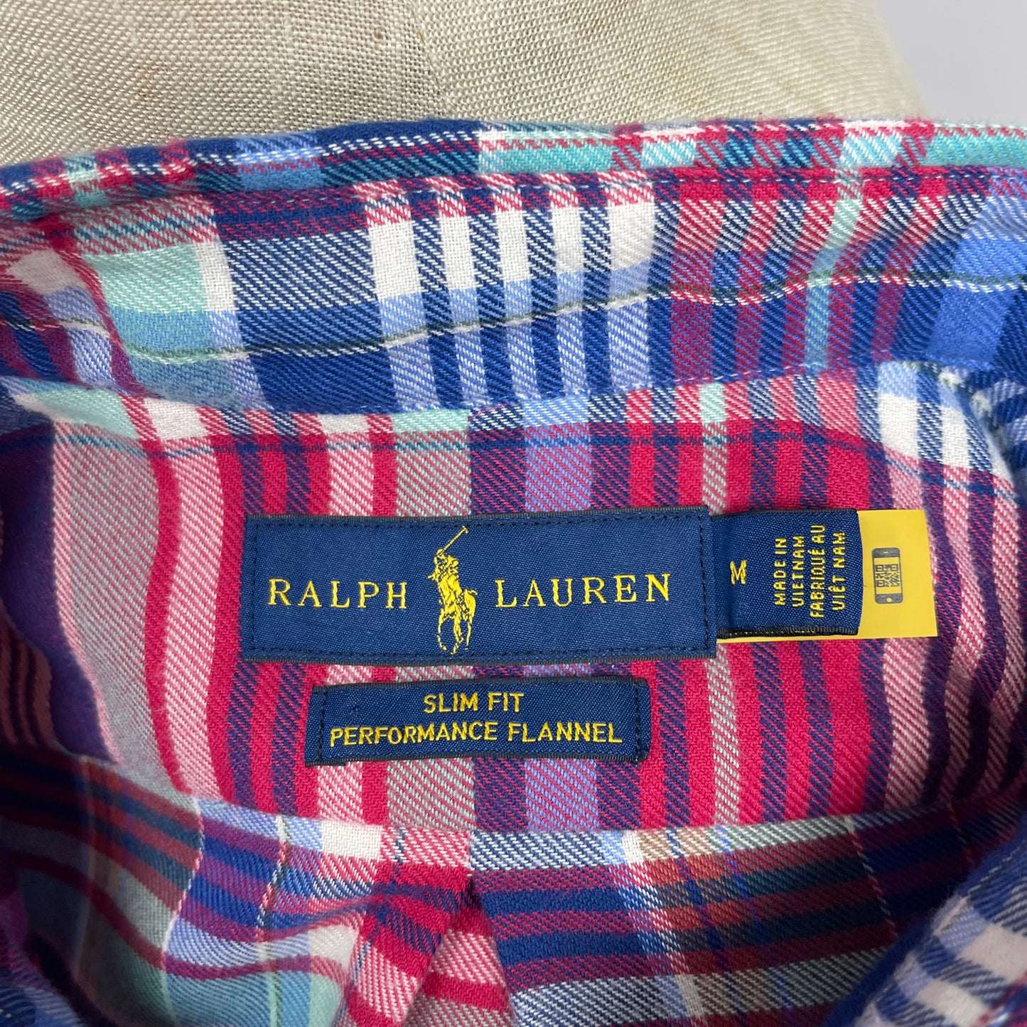 Camisa Polo Ralph Lauren 🏇🏼 de cuadros tartan en color rojo, azul, verde y blanco Talla M Entalle Slim Fit