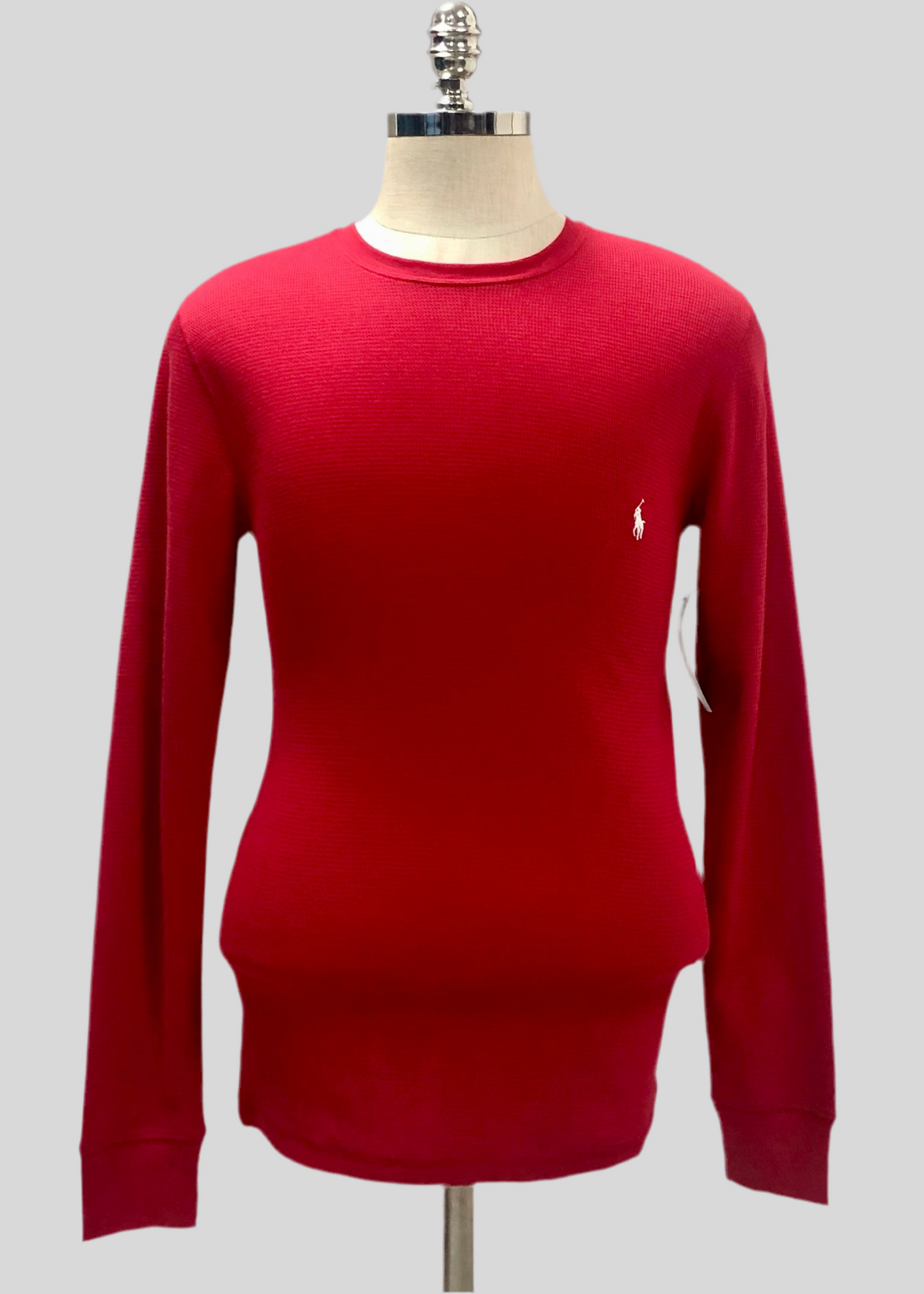 Camiseta cuello redondo Polo Ralph Lauren 🏇🏼 Waffle color rojo manga larga Talla S