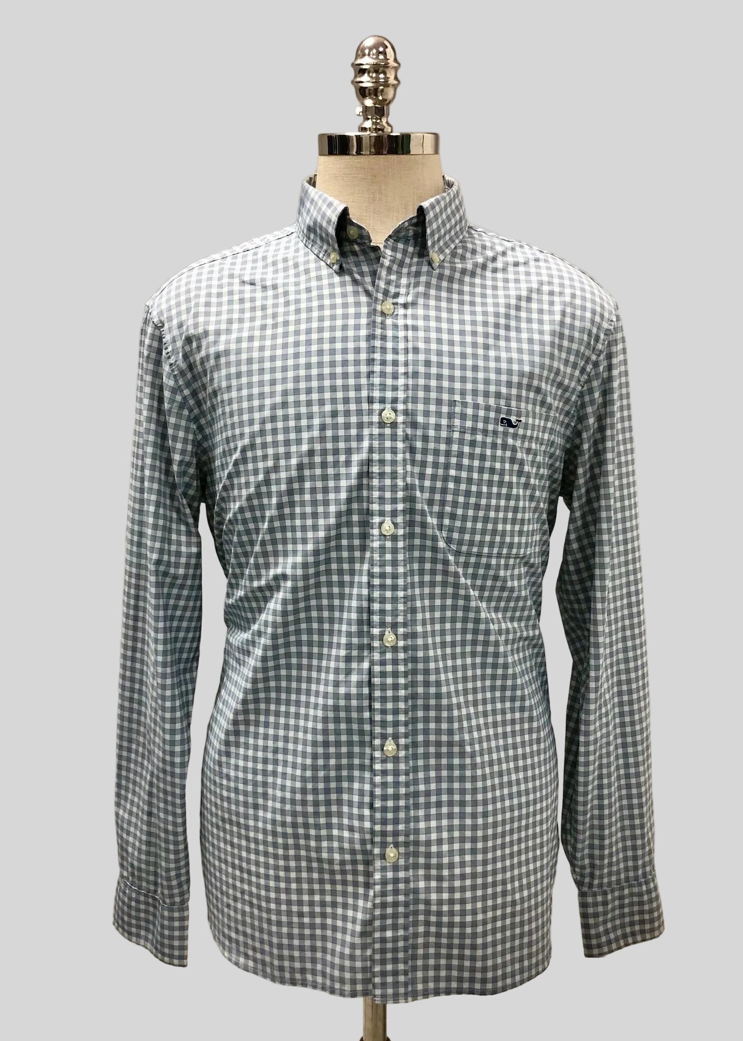 Camisa de botones Vineyard Vines 🐳 Performance de cuadros gingham en color azul navy y blanco Talla L Entalle Regular(ver descripción)