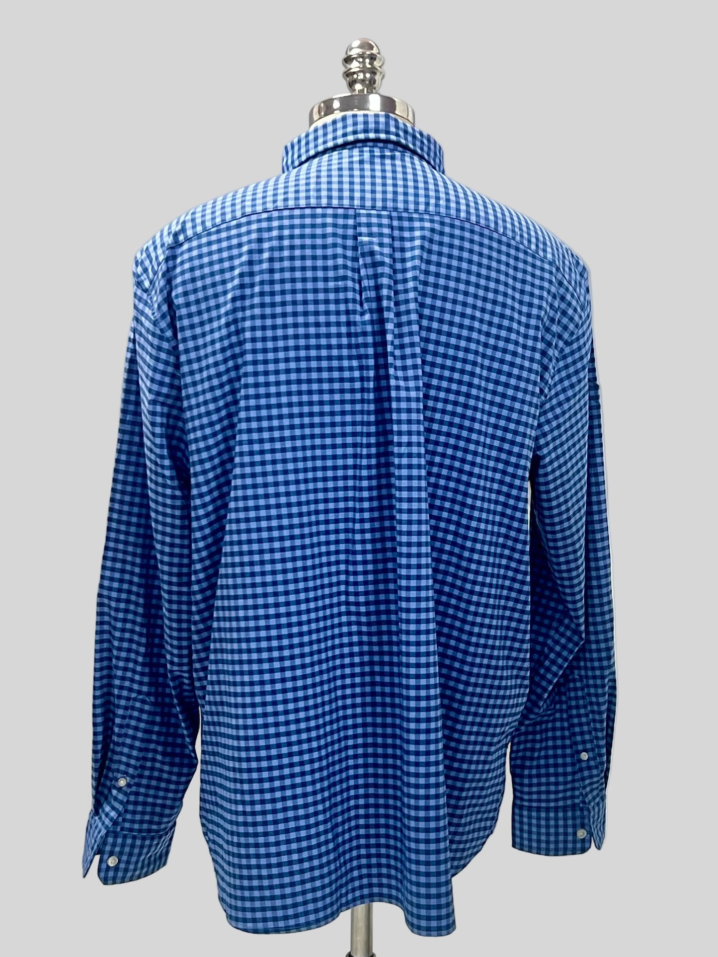 Camisa Vineyard Vines 🐳 Performance de cuadros gingham en color celeste y azul Talla XL Entalle Clásico