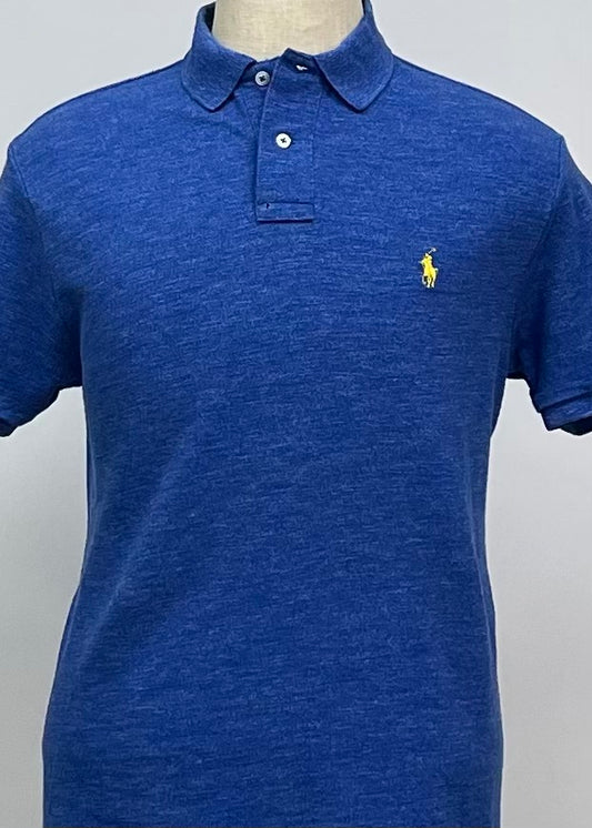 Camiseta Polo Ralph Lauren 🏇🏼 color azul y logo amarillo Talla L Entalle Custom Fit