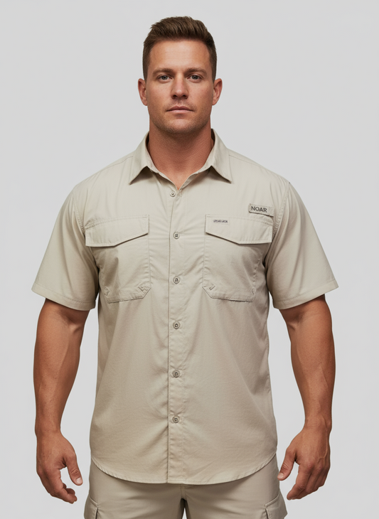 Camisa Columbia 🔹color Kaki con Omni Shade Manga corta Talla XXL