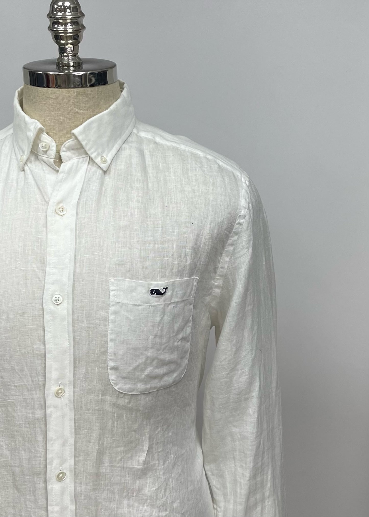 Camisa de cuadros Vineyard Vines 🐳 de lino en color blanco Talla M Entalle Clásico