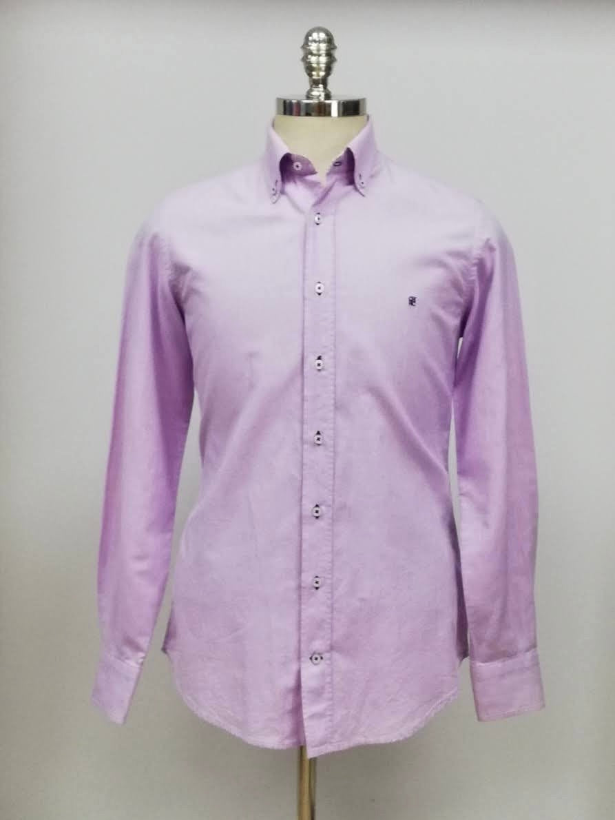 Camisa de botones Carolina Herrera color lila Talla M Entalle Regular (ver descripción)