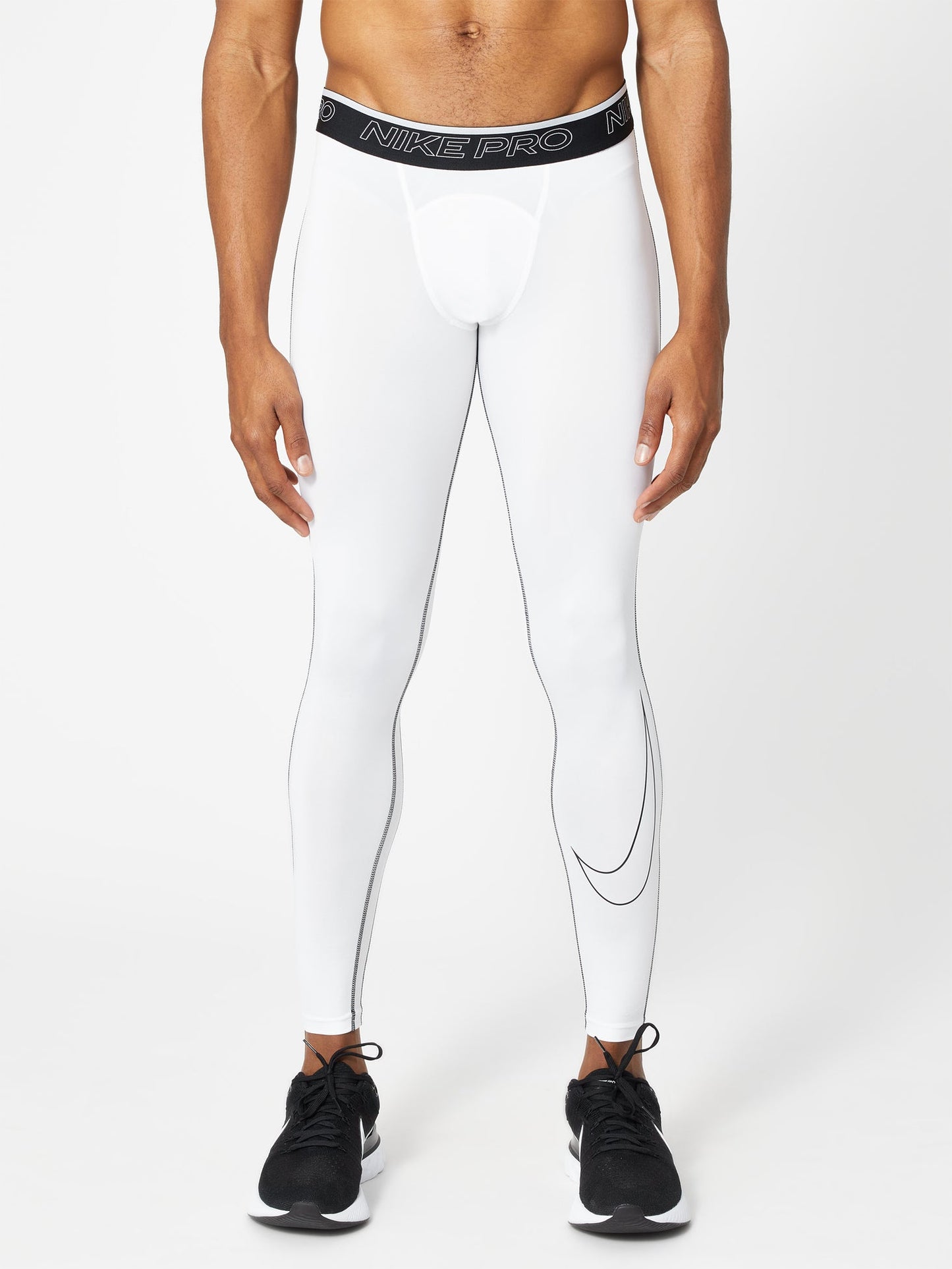 Mallas de entrenamiento Nike ✔️ Pro Dri-FIT para hombre en Color blanco y cintura en negro Talla L, XL y XXL