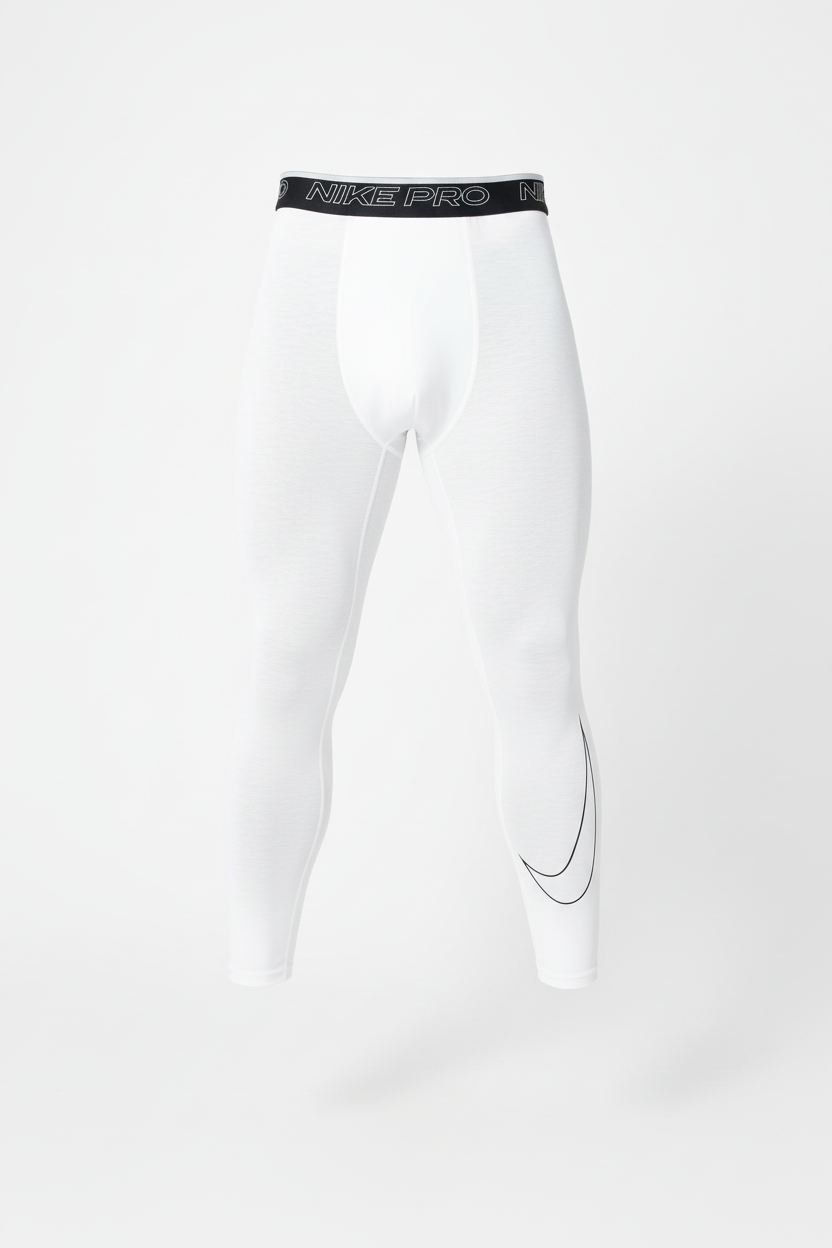 Mallas de entrenamiento Nike ✔️ Pro Dri-FIT para hombre en Color blanco y cintura en negro Talla L, XL y XXL