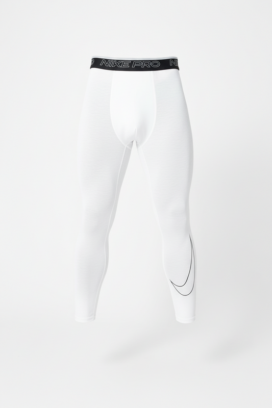 Mallas de entrenamiento Nike ✔️ Pro Dri-FIT para hombre en Color blanco y cintura en negro Talla L, XL y XXL