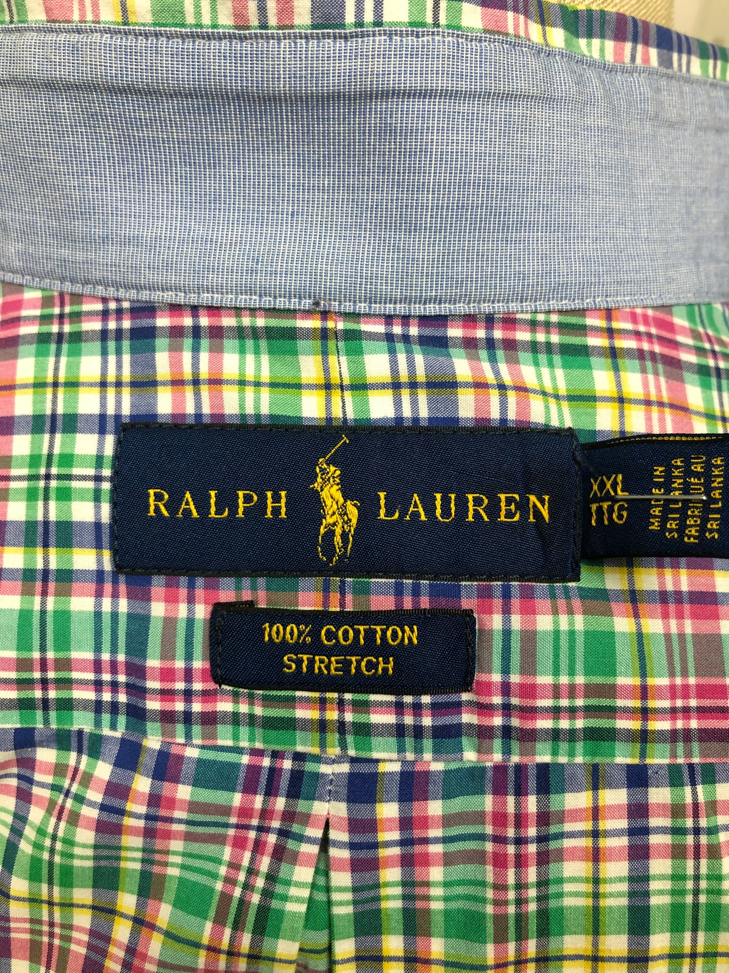 Camisa Polo Ralph Lauren 🏇🏼 con patrón de cuadros multicolor Talla XXL Entalle Regular