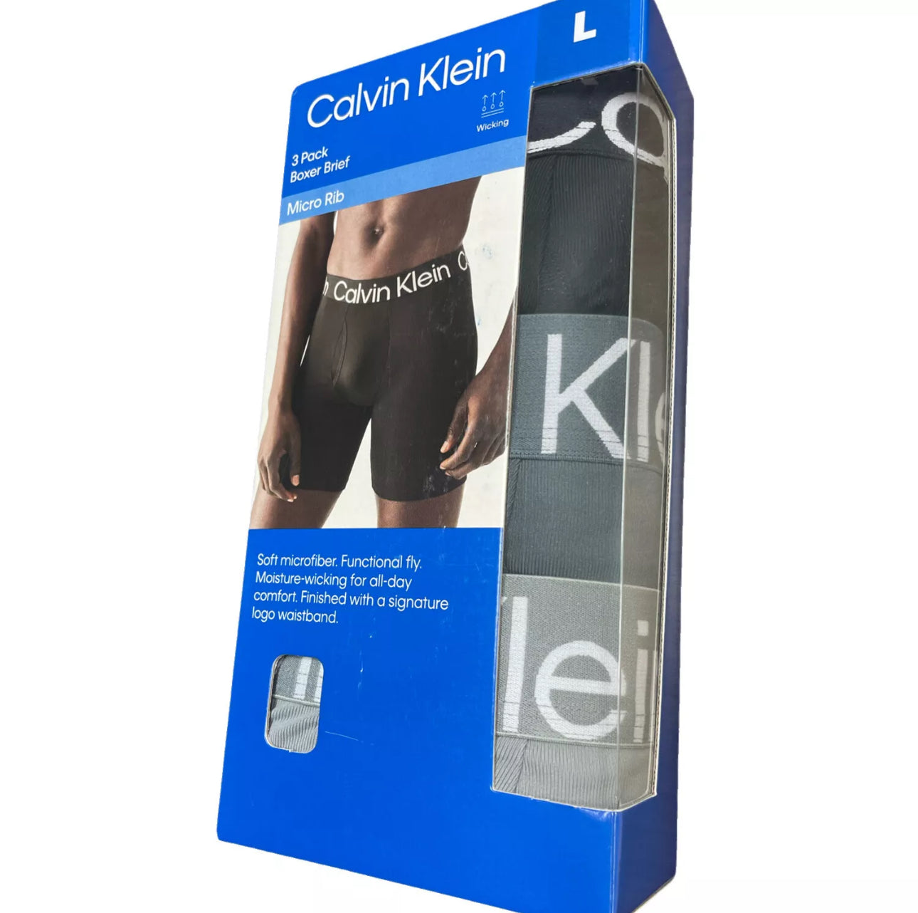 Paquete de 3 Calzoncillos tipo Boxer Calvin Klein de Microfibra - Tela ligera en Talla XL