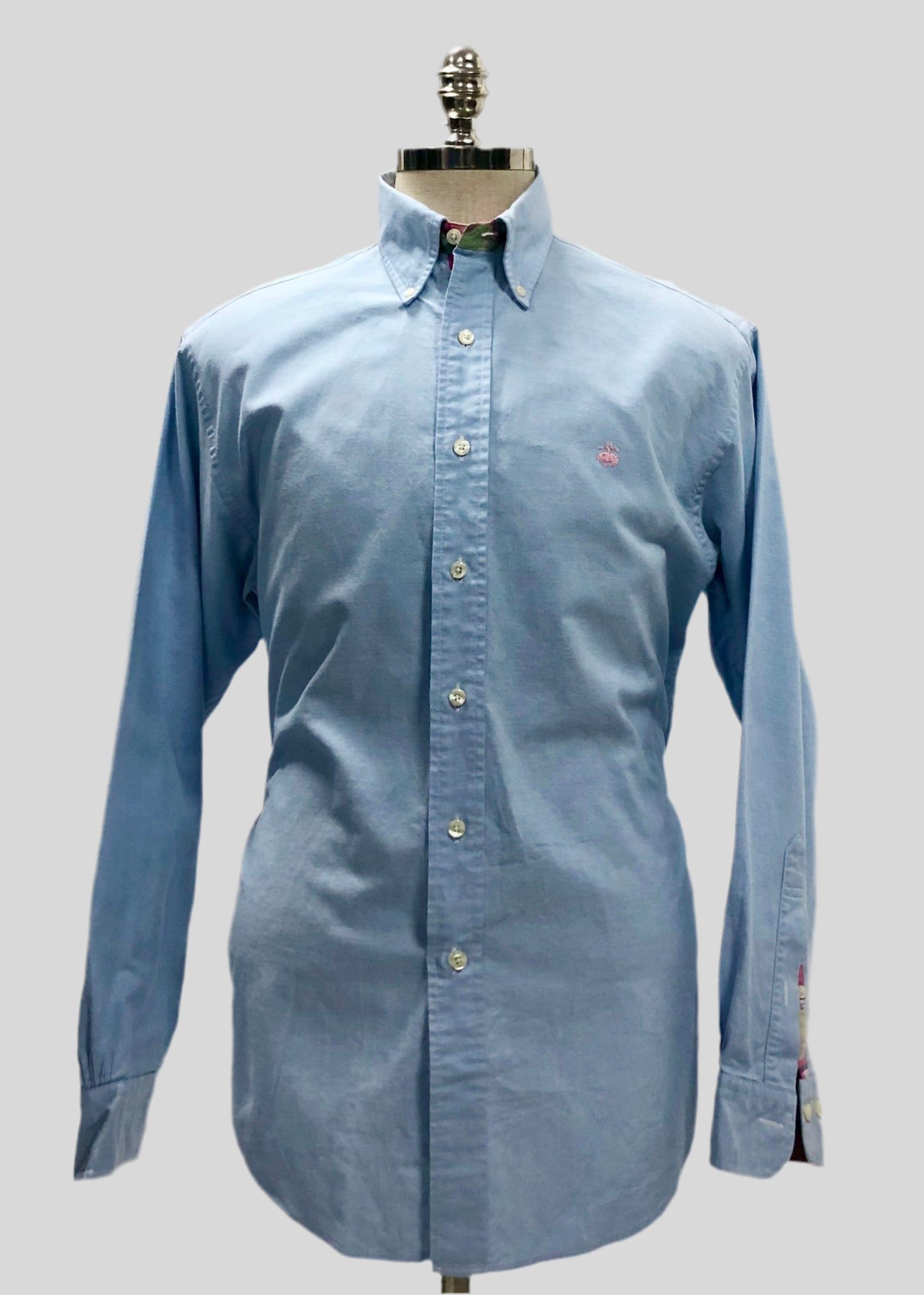 Camisa de botones Brooks Brothers 🐑 color celeste tornasol Talla M Entalle Regular
