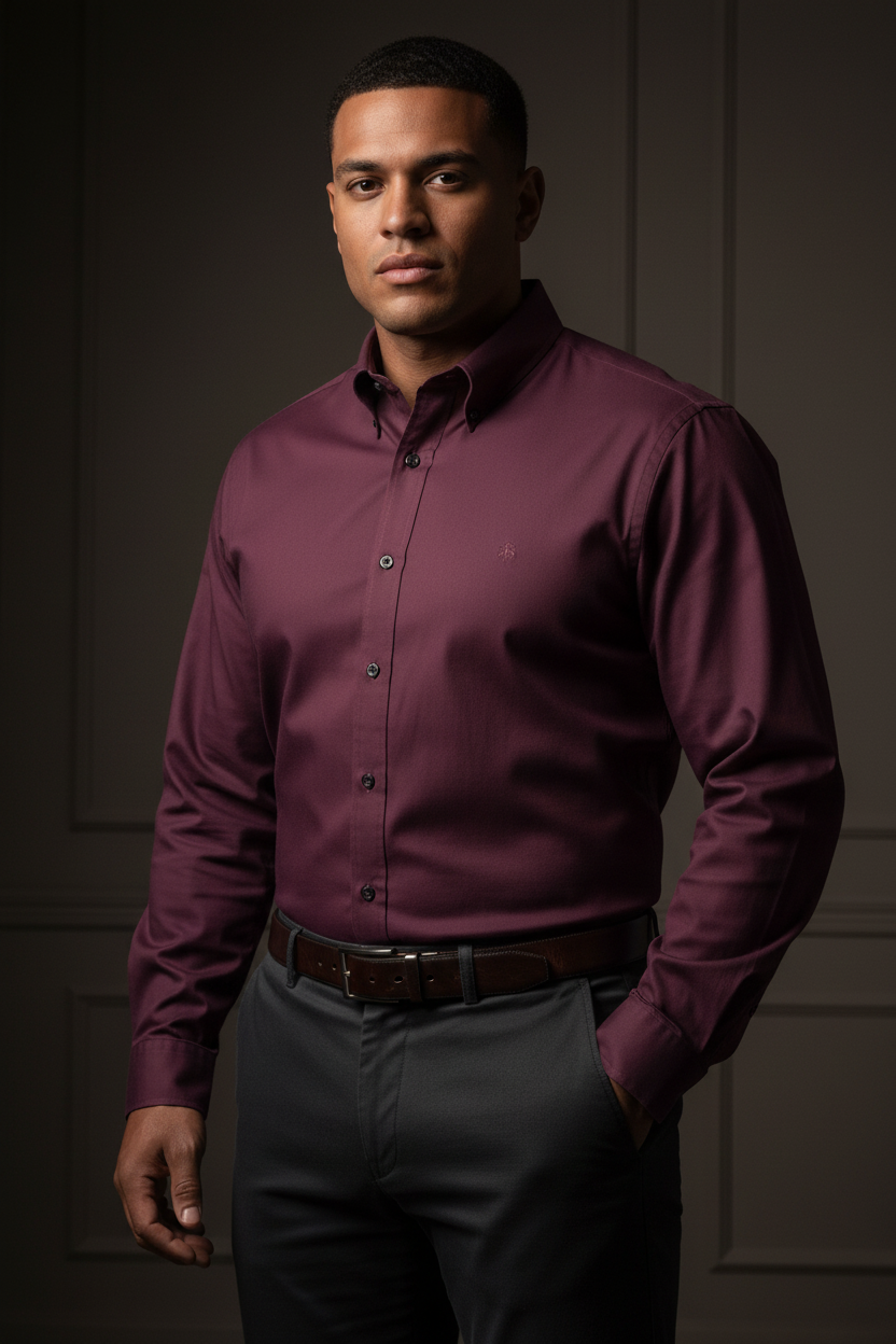 Camisa de botones Brooks Brothers 🐑 color rojo oscuro Talla XXL Entalle Regular