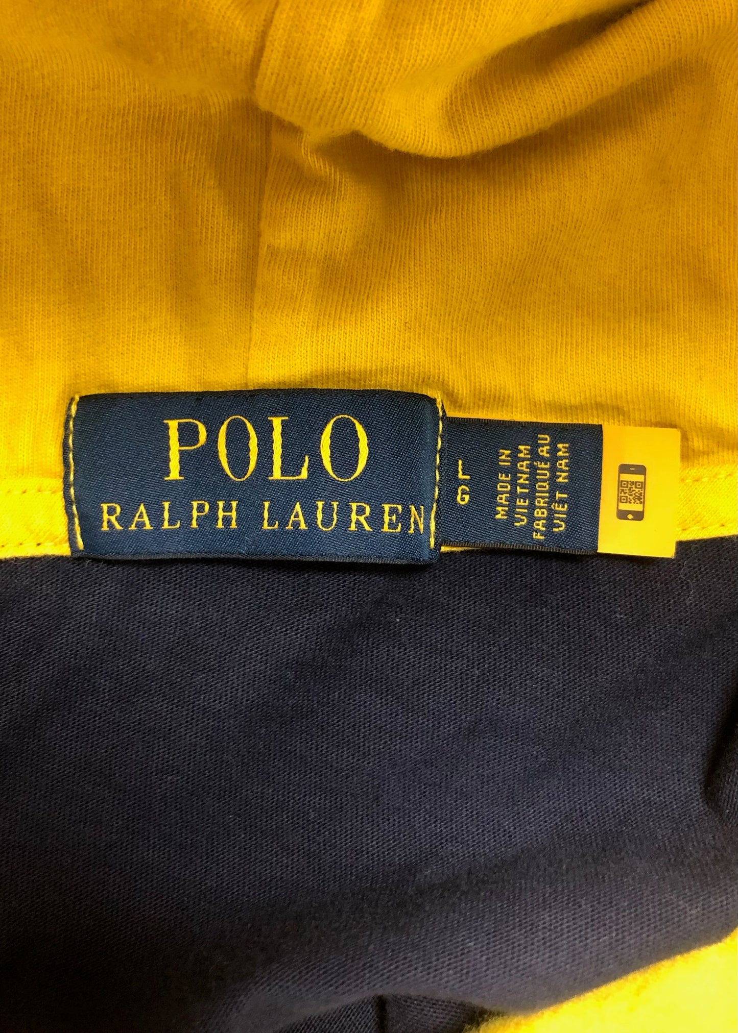 Sueter Jersey con capucha Polo Ralph Lauren 🏇🏼 color azul navy y amarillo Talla L