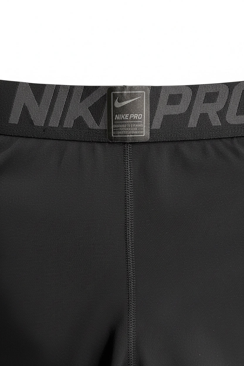 Malla de entrenamiento licra Nike ✔️ Pro Dri-FIT de 3/4 de largo para hombre en Color negro cintura gris Talla L