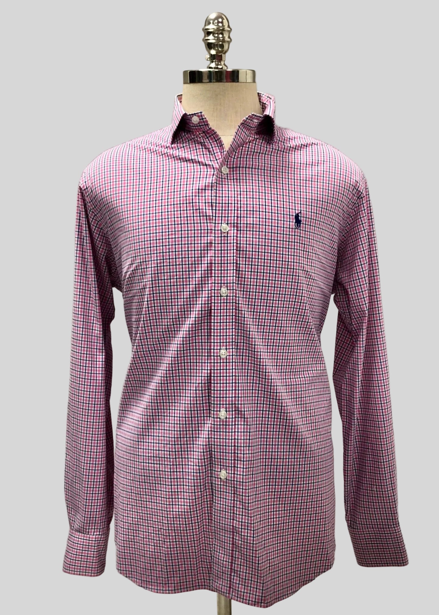 Camisa de botones Polo Ralph Lauren 🏇🏼 Performance de cuadros rosado, azul y blanco Talla L Entalle Regular