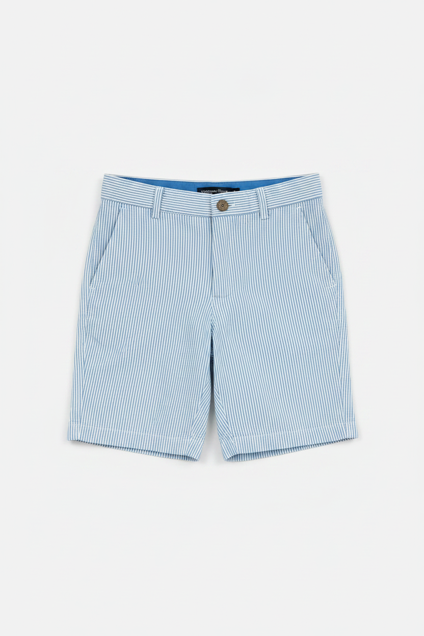 Short casual de niño Vineyard Vines 🐳 Seersucker de rayas color azul y blanco Talla 7