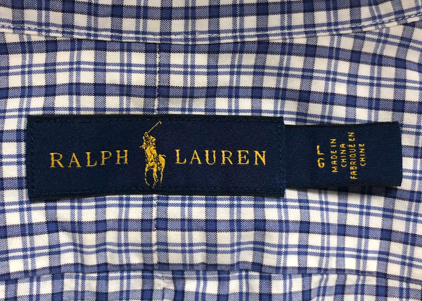 Camisa de botones Polo Ralph Lauren 🏇🏼 de cuadros azul navy y blanco Talla L Entalle Regular