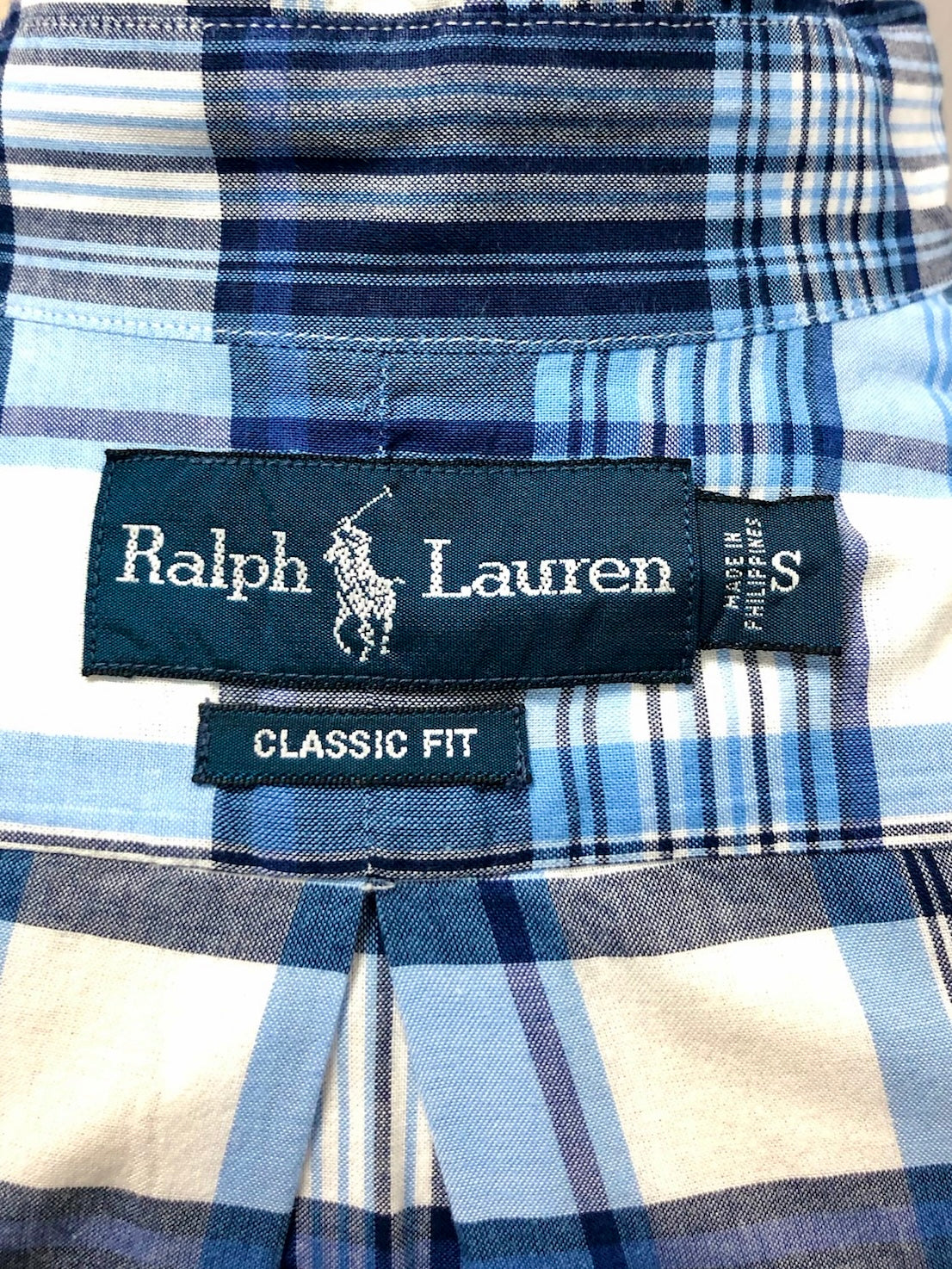Camisa de botones Polo Ralph Lauren 🏇🏼 de cuadros azul, celeste y blanco Talla S Entalle Clásico