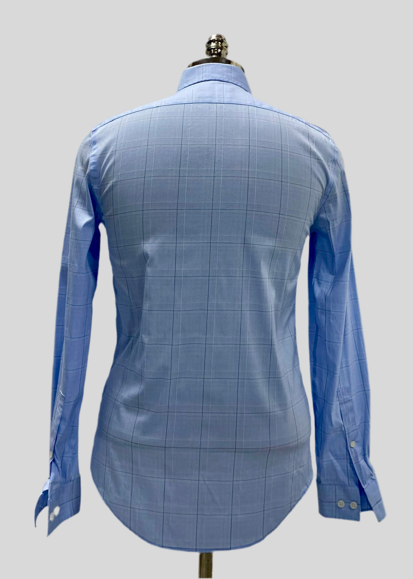 Camisa de botones Michael Kors 🇺🇸 de rayas color celeste, blanco y gris Talla S Entalle Slim Fit