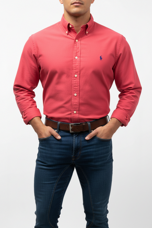Camisa de botones Polo Ralph Lauren 🏇🏼 color rosado magenta Talla L Entalle Regular