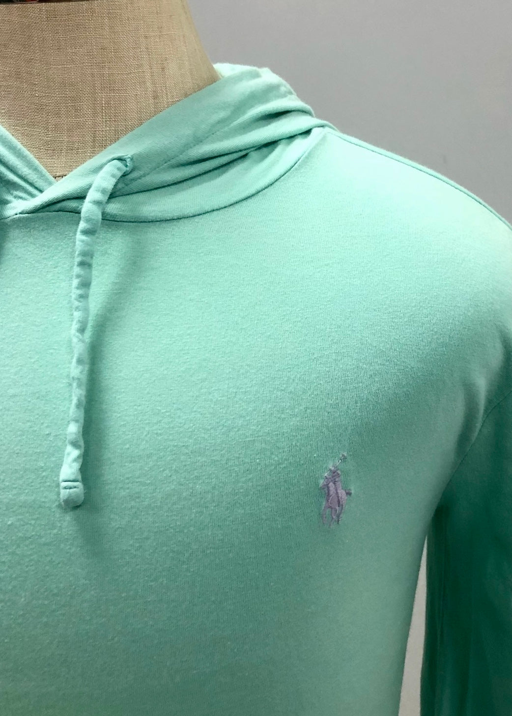 Sueter Jersey con capucha Polo Ralph Lauren 🏇🏼 color turquesa claro Talla S (ver descripción)