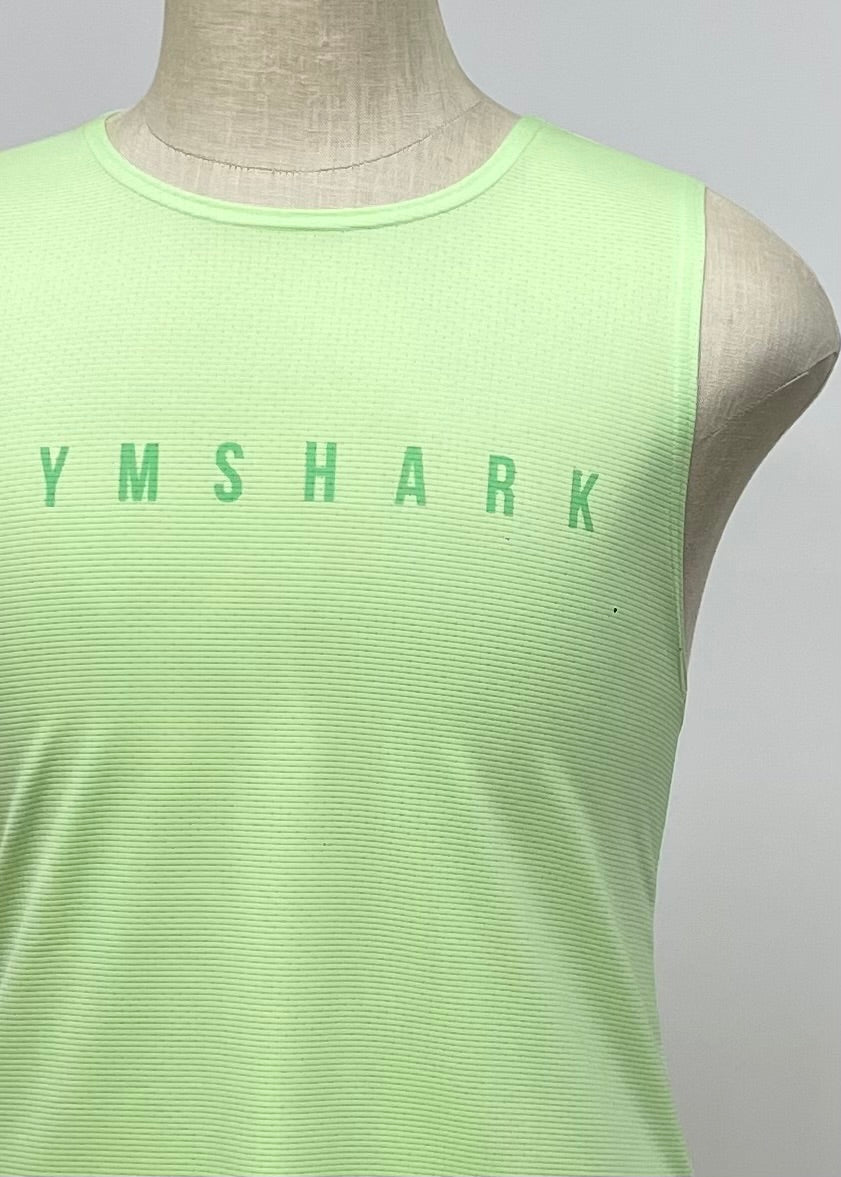 Camiseta de entrenamiento sin mangas Gymshark 🏋🏽 color verde claro y logo en verde Talla L