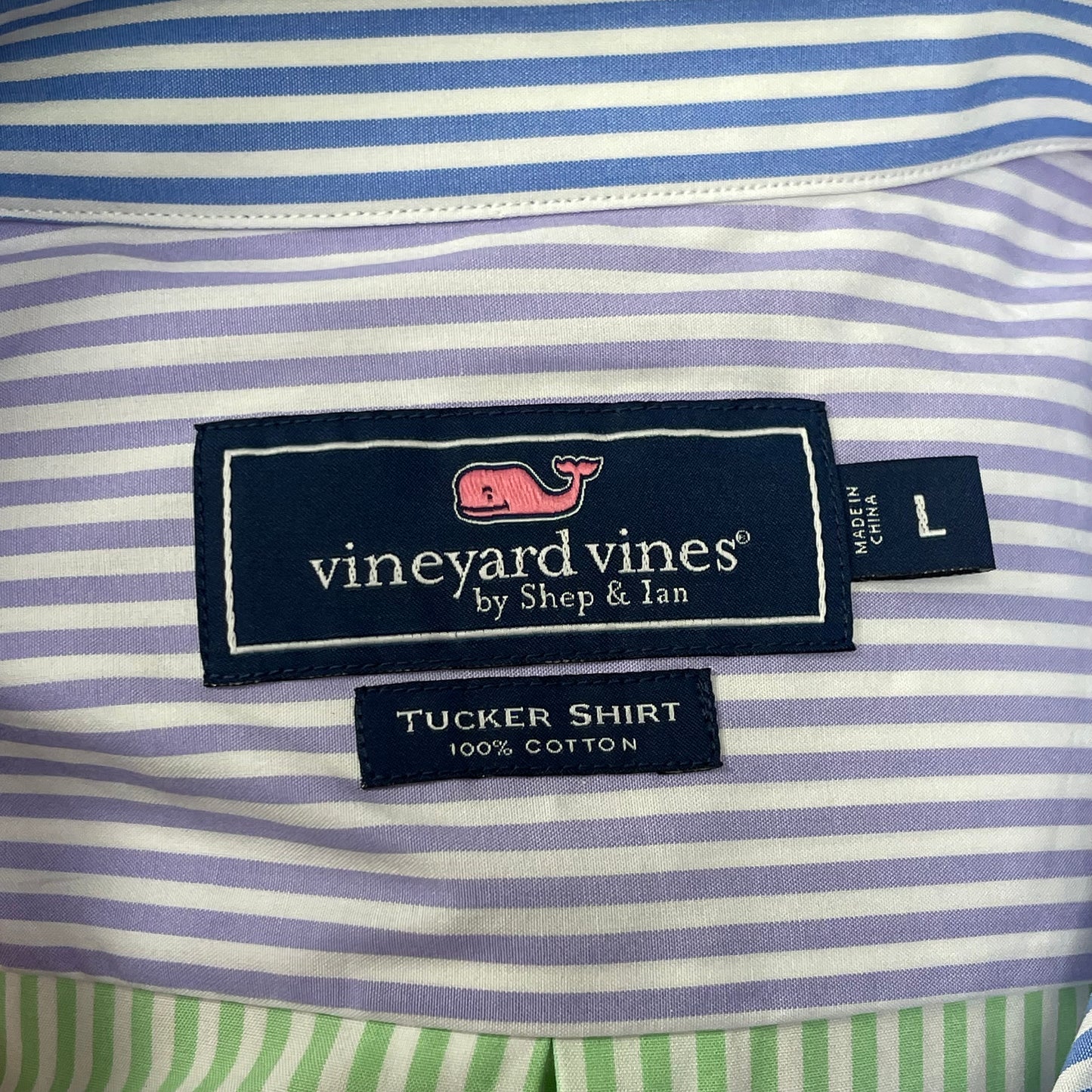 Camisa de botones Vineyard Vines 🐳 Oxford con franjas multicolor Talla L Entalle Regular