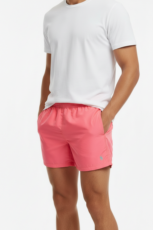 Short de baño Polo Ralph Lauren 🏇🏼color rosado magenta y logo bordado en color turquesa talla M