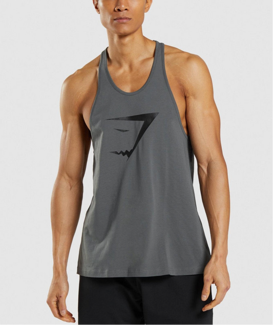 Camiseta de entrenamiento sin mangas Gymshark 🏋🏽 color gris oscuro y logo en negro Talla S