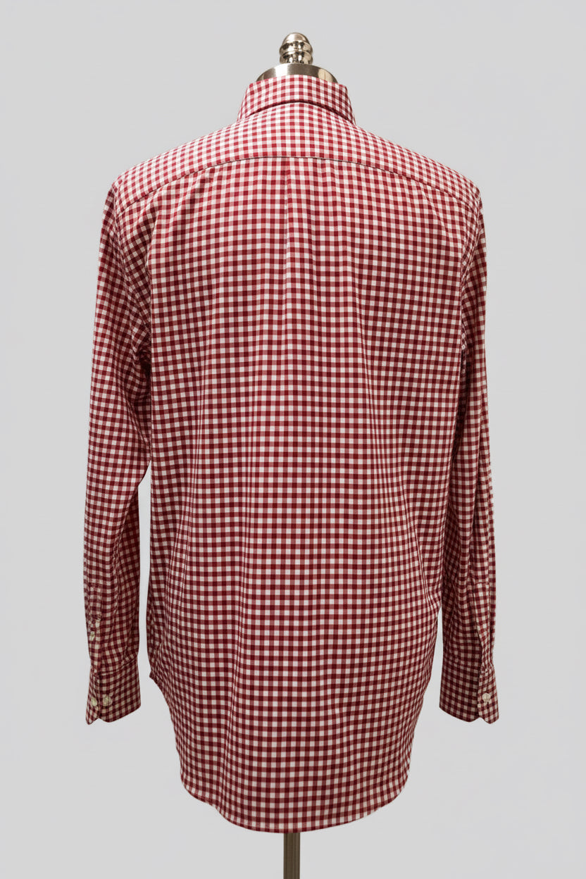 Camisa de botones Vineyard Vines 🐳 de cuadros gingham en color rojo y blanco Talla M Entalle Clásico