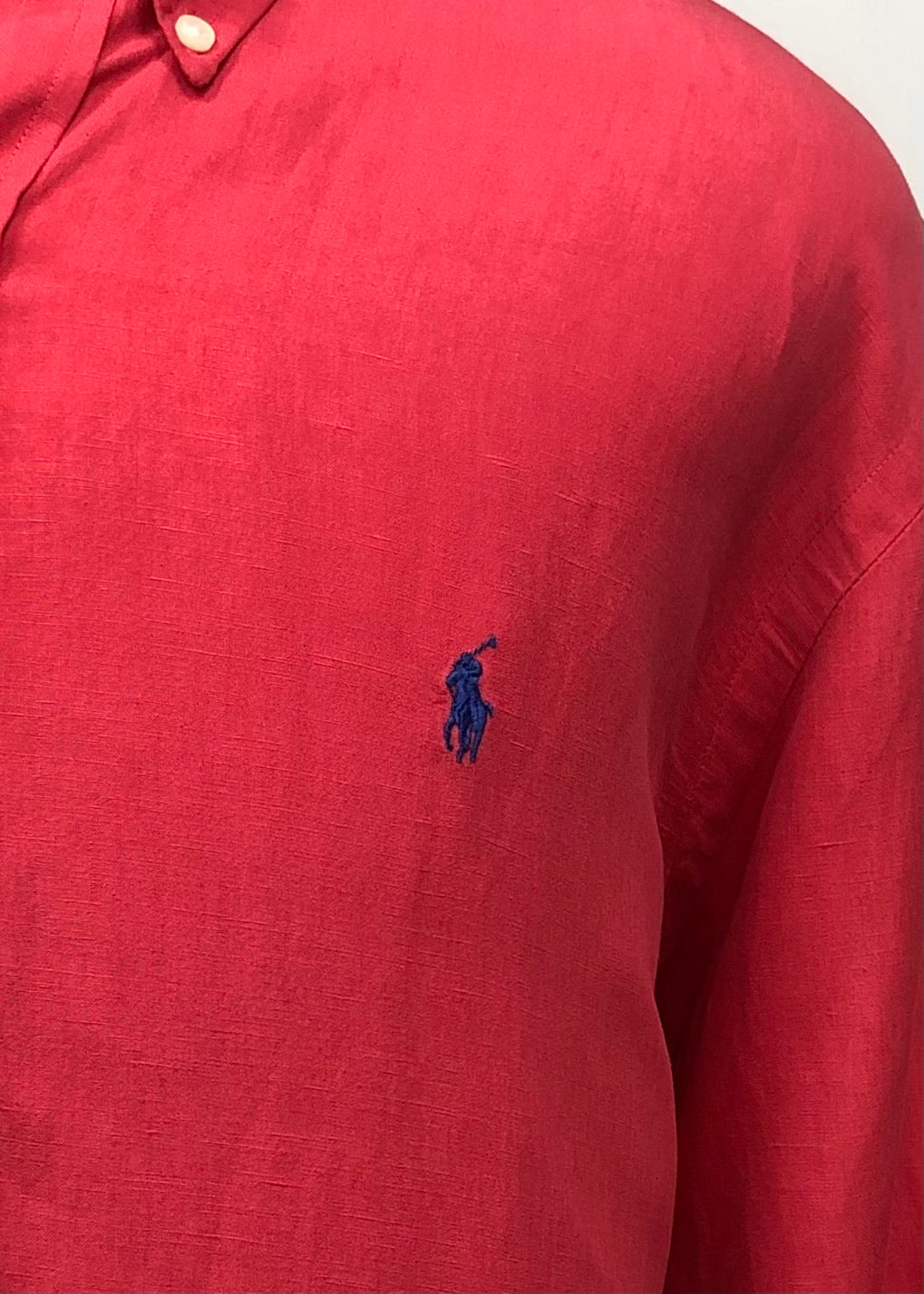 Camisa de botones Polo Ralph Lauren 🏇🏼 De Lino en color rojo Talla XXL Entalle Regular