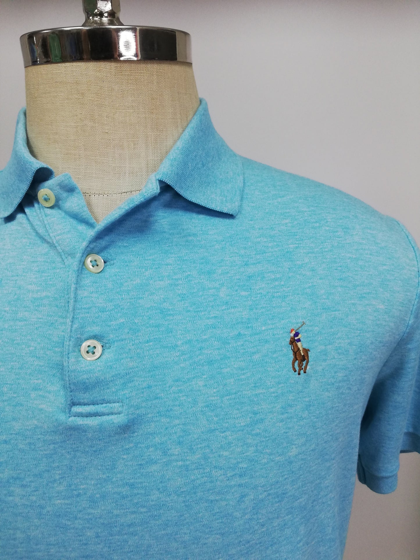 Camiseta Polo Ralph Lauren 🏇🏼 color turquesa Talla S Entalle Clásico