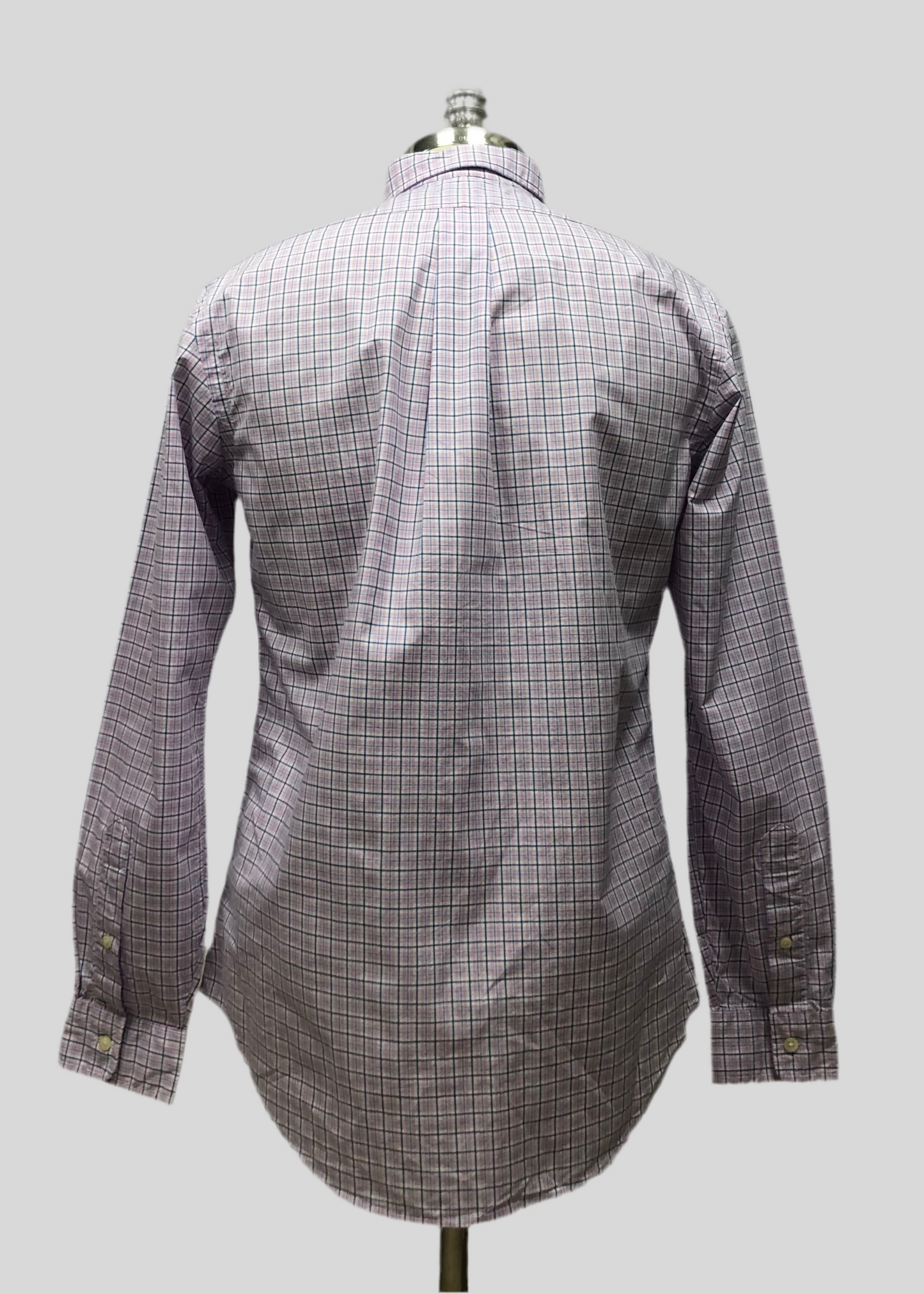 Camisa Polo Ralph Lauren 🏇🏼 color blanco con patron de cuadros en rosado, celeste y azul navy Talla S Entalle Regular