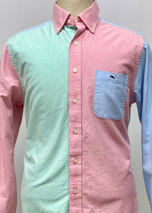Camisa de botones Vineyard Vines 🐳 Oxford con franjas multicolor Talla M Entalle Slim Fit
