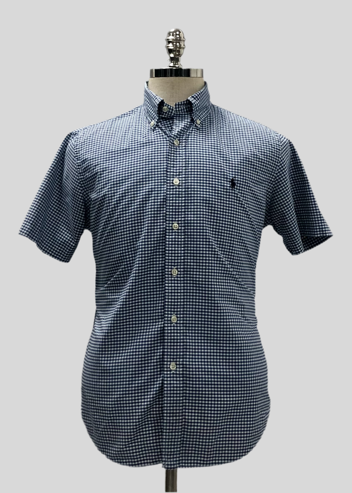 Camisa Polo Ralph Lauren 🏇🏼 de cuadros gingham celeste y blanco Talla M Entalle Regular
