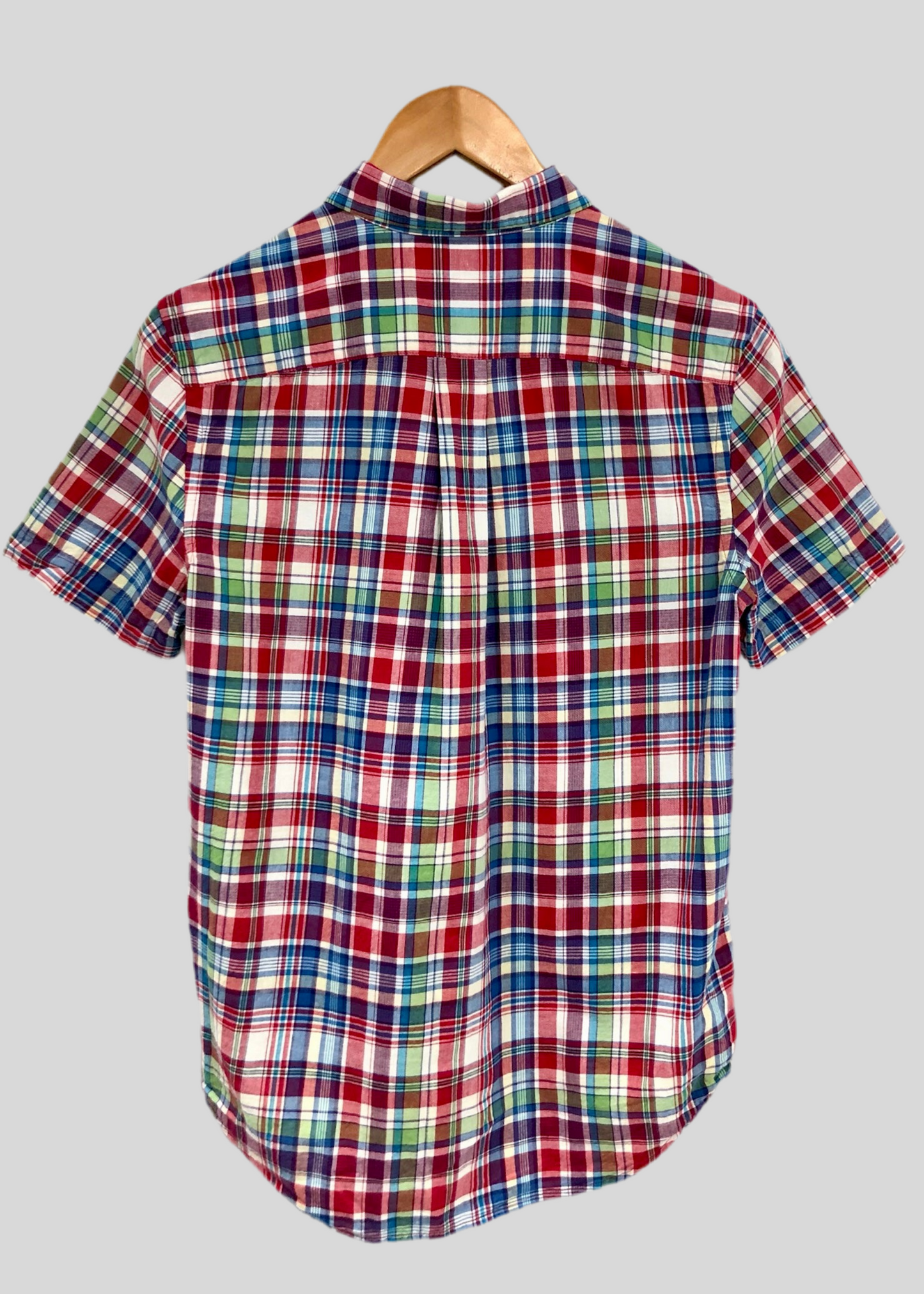 Camisa de niño Polo Ralph Lauren 🏇🏼 con patron de cuadros en rojo, azul, blanco y verde Talla L (14-16) Entalle Regular