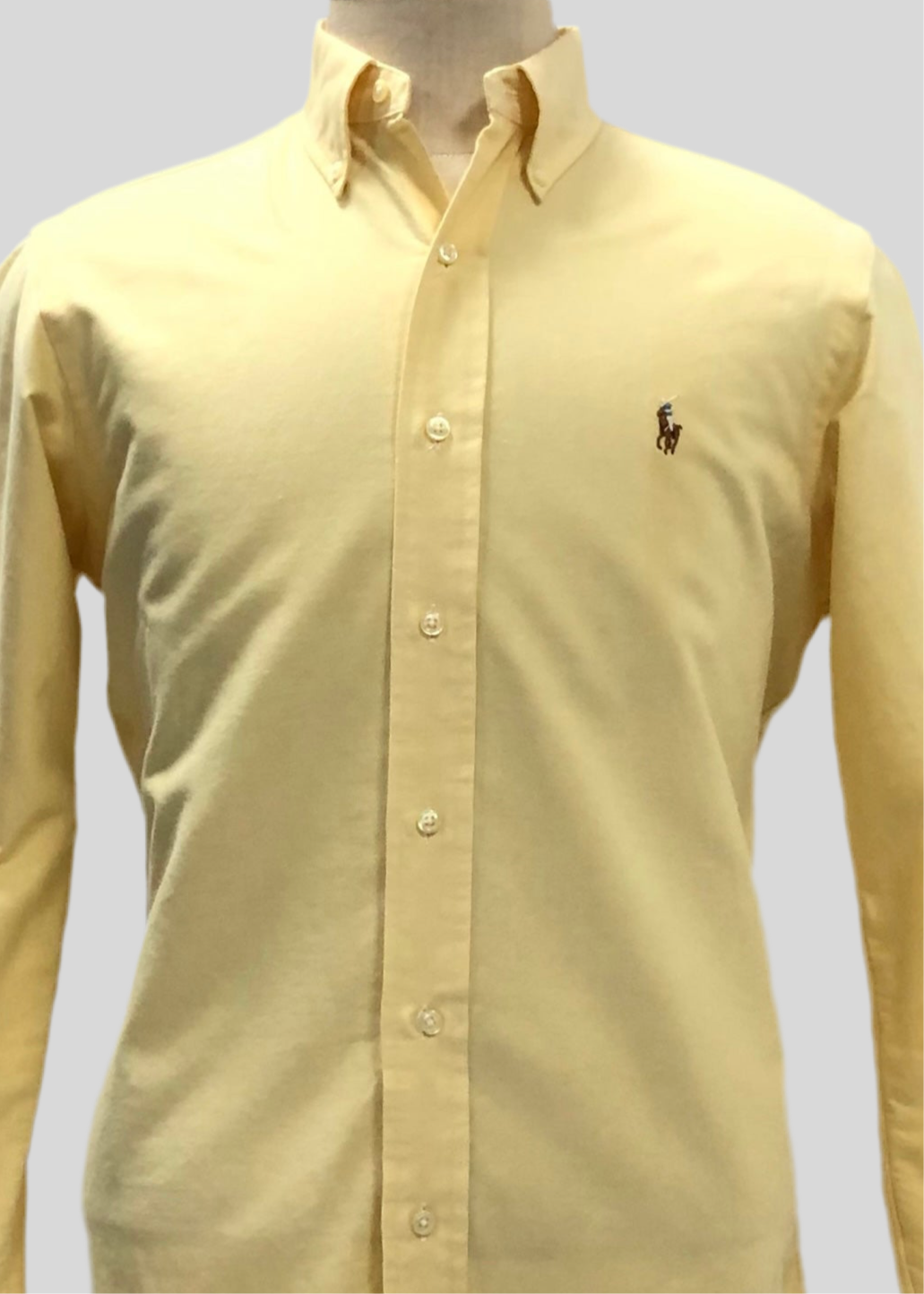 Camisa de botones Polo Ralph Lauren 🏇🏼 Oxford en color amarillo claro Talla M Entalle Regular